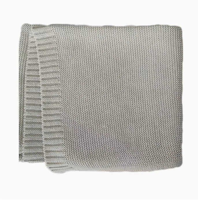 Personalized Embroidered Name Cotton Knit Baby Blanket