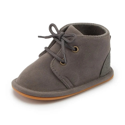Suede-Look Lace-Up Baby Ankle Boots