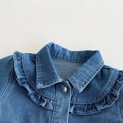 Baby Girls Ruffle Denim Jacket – Sweet Princess Style (1–6 Years)
