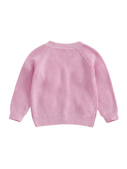 Cherry Knit Button-Up Cardigan for Toddlers and Kids – Soft V-Neck Sweater