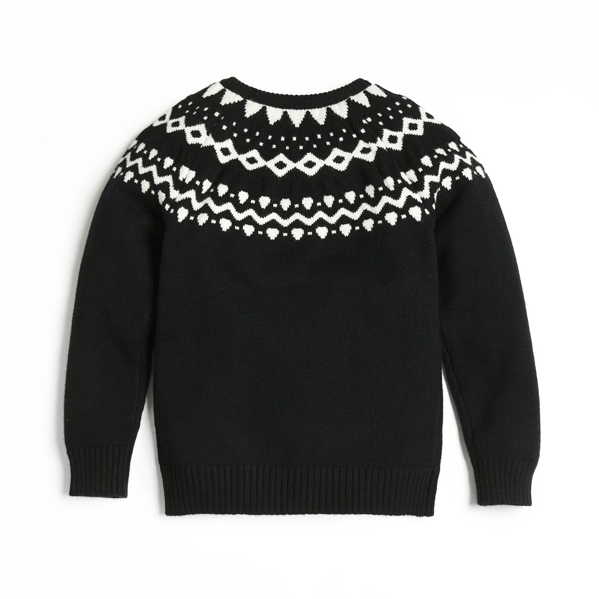 Geometric Yoke Cotton Knit Sweater for Kids
