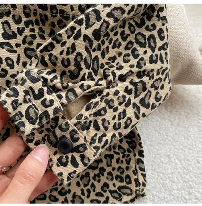 Leopard Print Button-Front Shirt for Boys