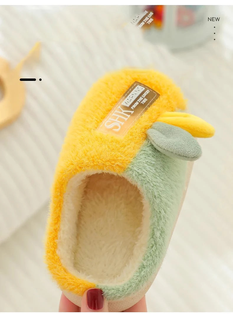 Plush Bunny Ear Kids Slippers – Warm Non-Slip Indoor Shoes for Toddlers & Kids