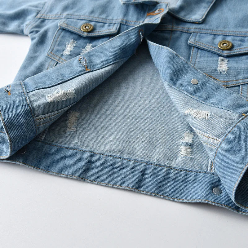 Hooded Button-Front Denim Jacket – Kids Denim Coat
