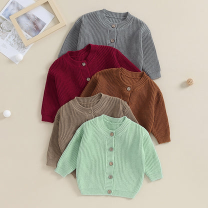Button-Front Chunky Knit Cardigan for Girls