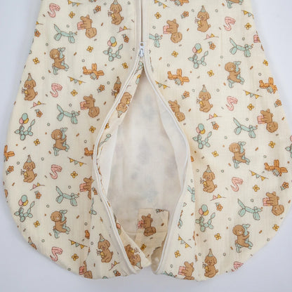Cartoon Print Cotton Baby Sleep Sack with Removable Sleeves