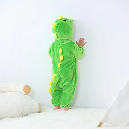 Plush Dinosaur Hooded Baby Romper