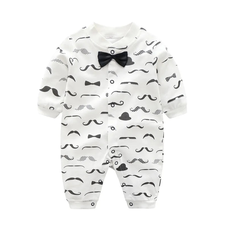 Bow-Tie Tuxedo Romper for Baby Boys