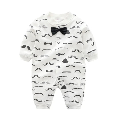 Bow-Tie Tuxedo Romper for Baby Boys