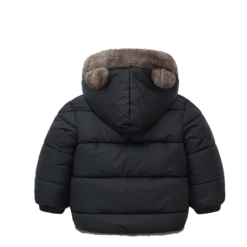 Bear-Ear Plush-Lined Kids’ Puffer Jacket