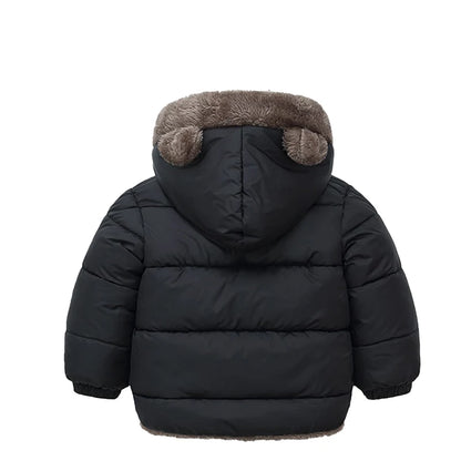 Bear-Ear Plush-Lined Kids’ Puffer Jacket