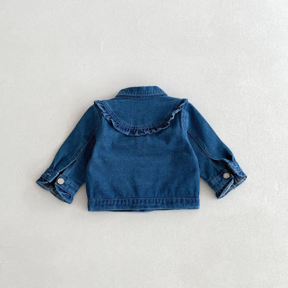 Baby Girls Ruffle Denim Jacket – Sweet Princess Style (1–6 Years)