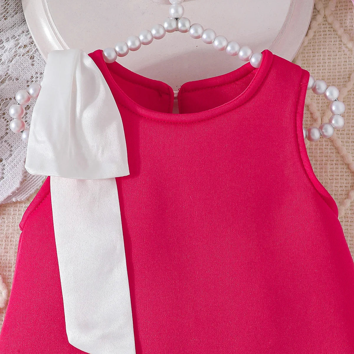 Flower-Shoulder A-Line Party Dress for Girls