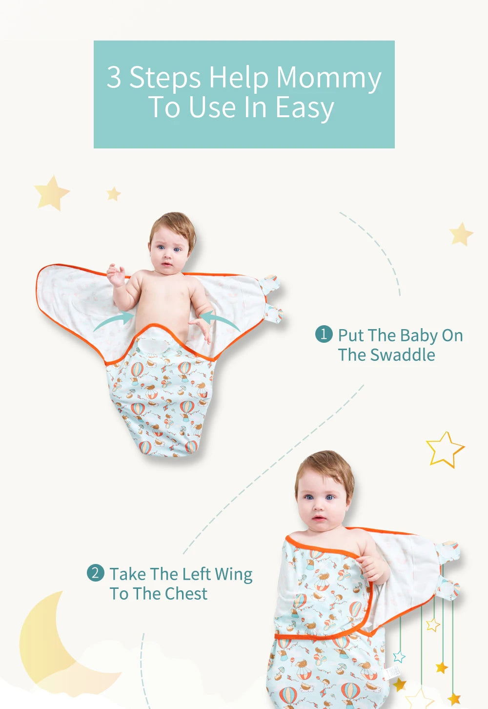 2-Piece Cotton Baby Swaddle Set with Animal & Nature Prints