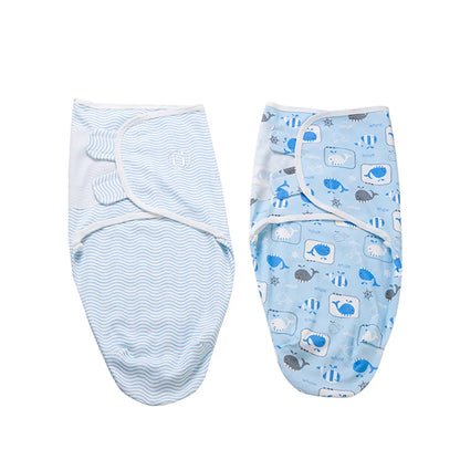 2-Piece Cotton Baby Swaddle Set with Animal & Nature Prints