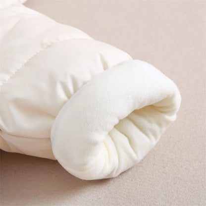 Colorblock Bear-Ear Hooded Padded Baby Snowsuit