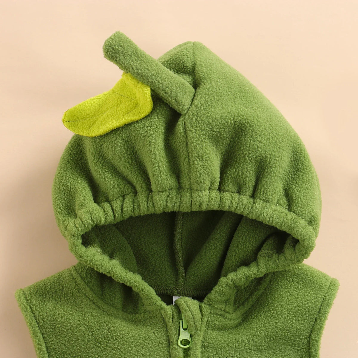 Avocado Hooded Fleece Romper & Striped Stockings Set