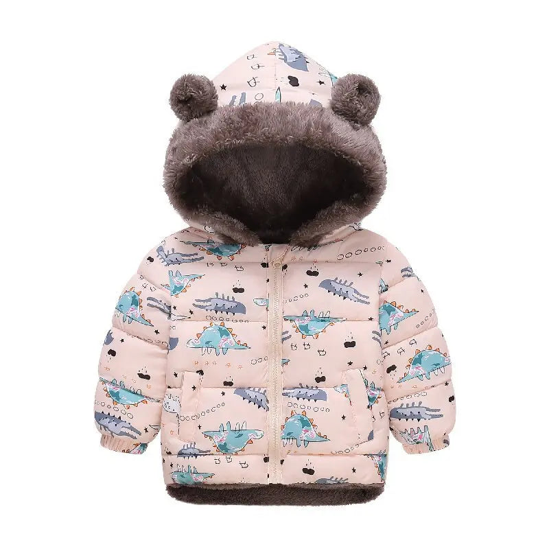 Bear-Ear Plush-Lined Kids’ Puffer Jacket