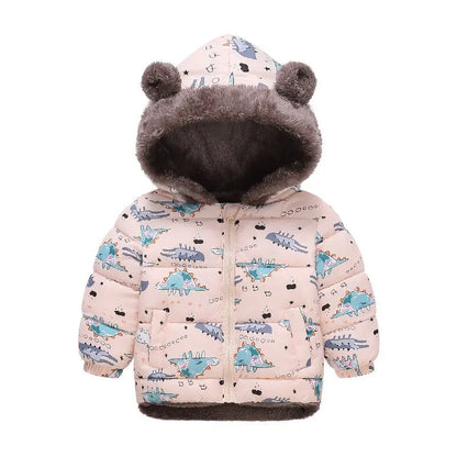 Bear-Ear Plush-Lined Kids’ Puffer Jacket