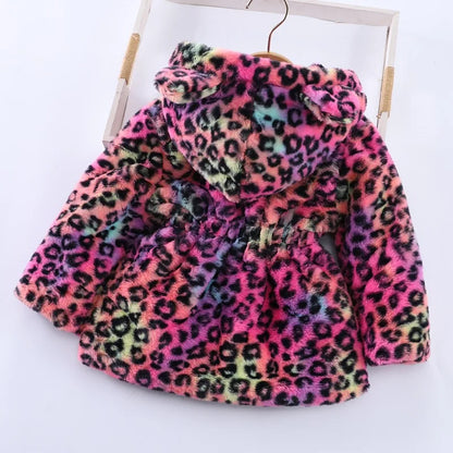 Baby Girls Sherpa Hooded Winter Coat with Pockets – Soft Plush Zip-Up Jacket