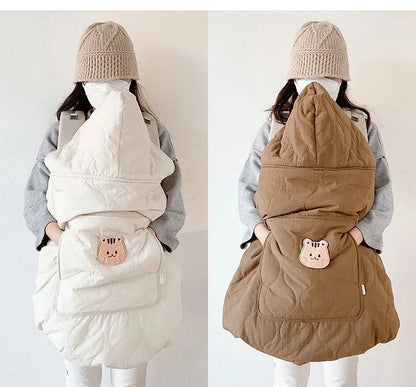 Cozy Hooded Baby Stroller Blanket & Carrier Cover – Quilted Swaddle Wrap for Newborns (Autumn–Winter)