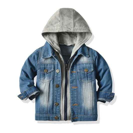 Hooded Button-Front Denim Jacket – Kids Denim Coat