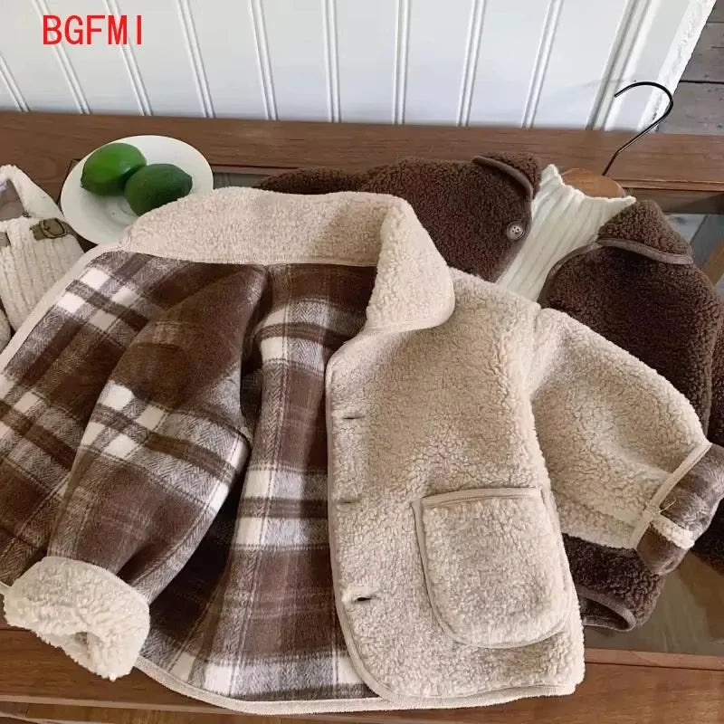Cozy Teddy Fleece Button-Up Jacket for Kids