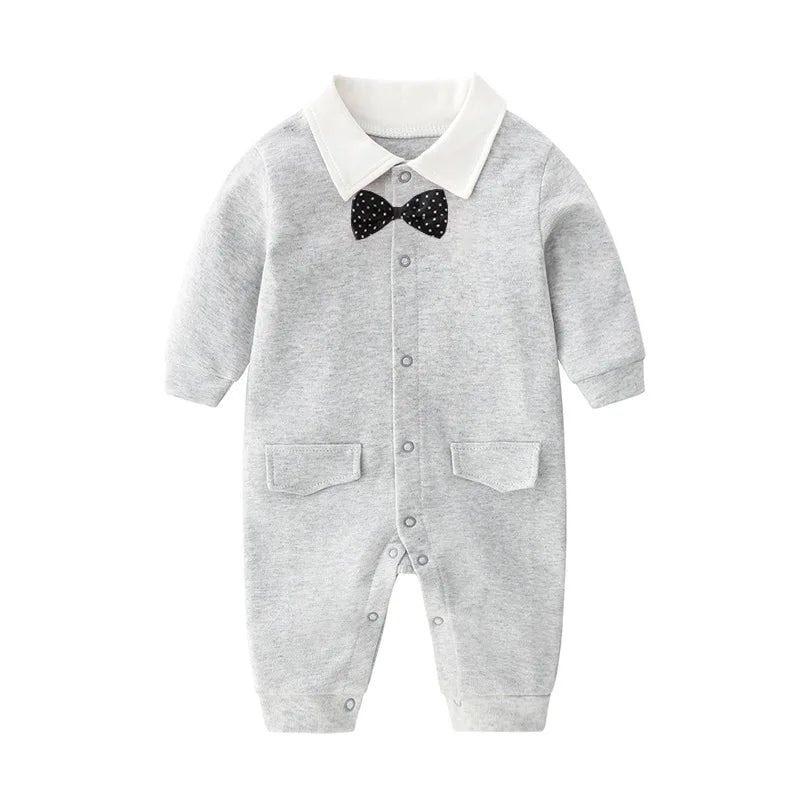 Bow-Tie Tuxedo Romper for Baby Boys