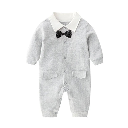 Bow-Tie Tuxedo Romper for Baby Boys