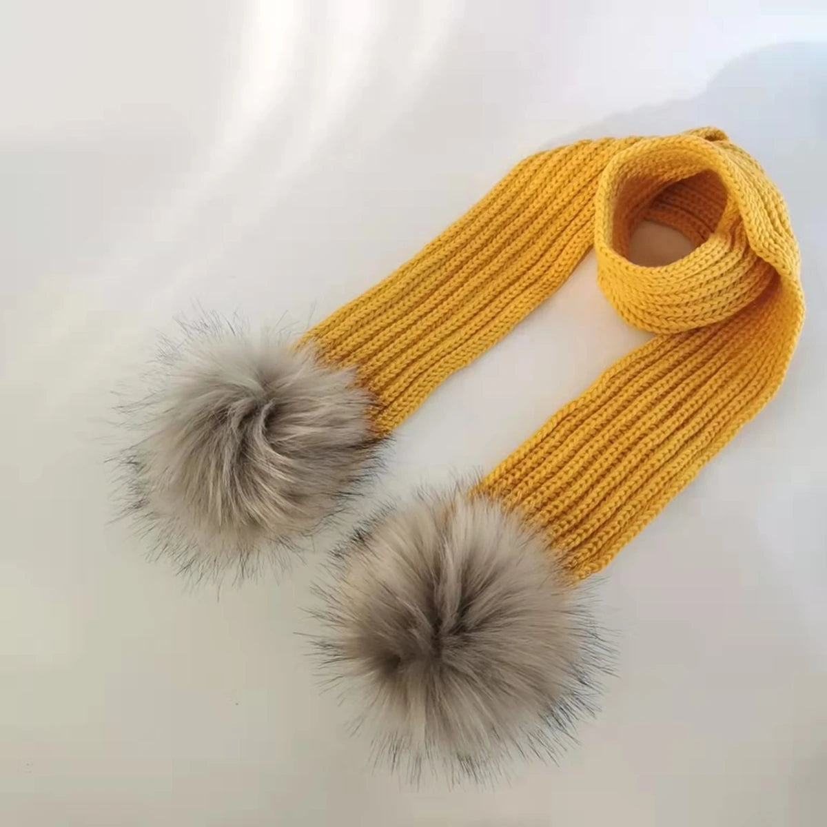 Double Pom Knit Beanie & Scarf Set with Bow