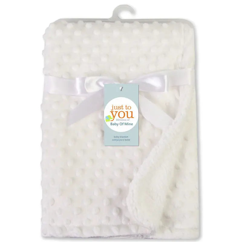 Raised Dot Plush Baby Blanket with Sherpa Fleece Backing
