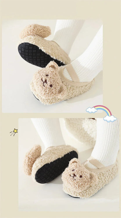 Plush Bear Baby First Walker Shoes – Soft, Non-Slip & Cozy (0–18 Months)