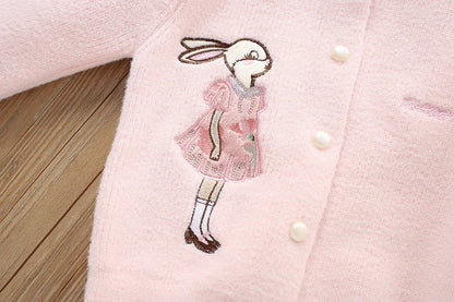 Bunny Bloom Knit Cardigan & Ruffle Tutu Skirt Set for Girls