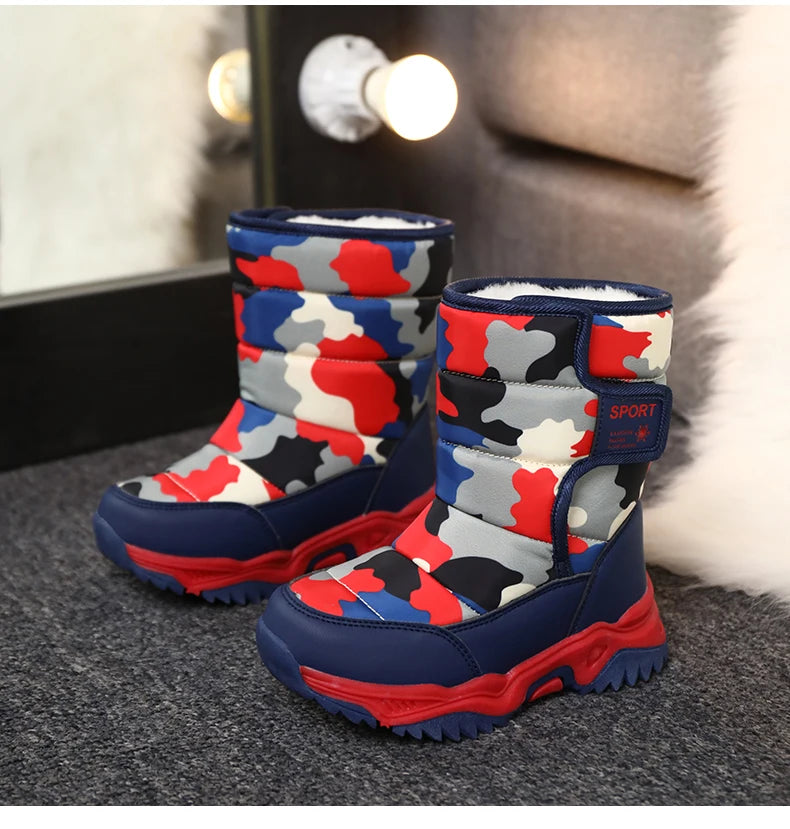 Waterproof Snow Boots for Kids – Plush-Lined Winter Boots with Non-Slip Sole (Toddlers & Youth)