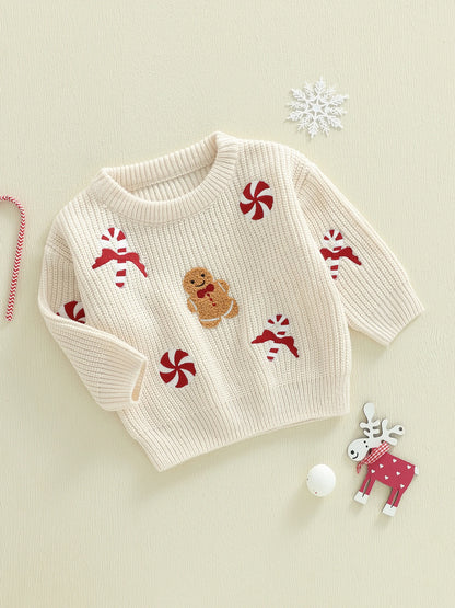Gingerbread Knit Pullover Sweater for Babies & Toddlers
