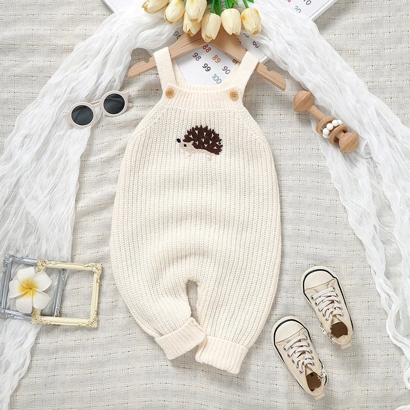 Knitted Animal Overall Romper for Babies