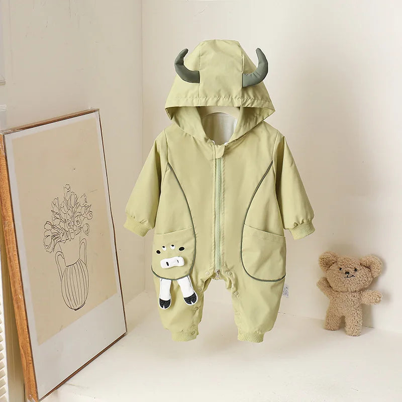 Lightweight Hooded Utility Romper for Babies