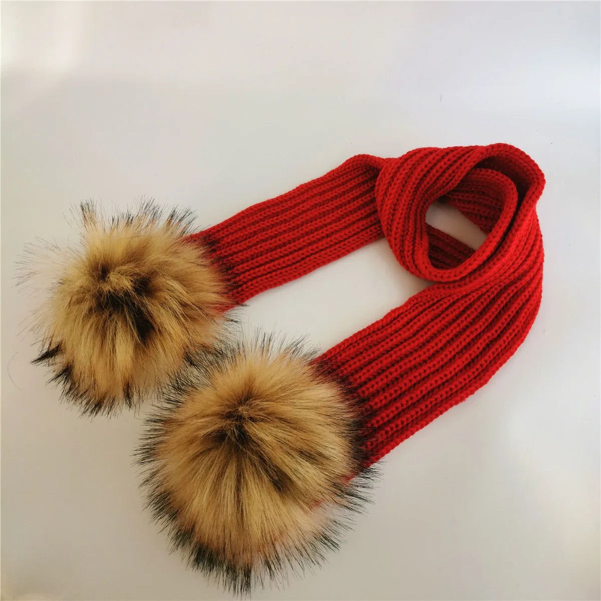 Double Pom Knit Beanie & Scarf Set with Bow