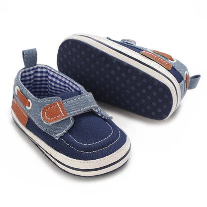 Contrast-Stitch Baby Loafers & Canvas Sneakers with Soft Soles