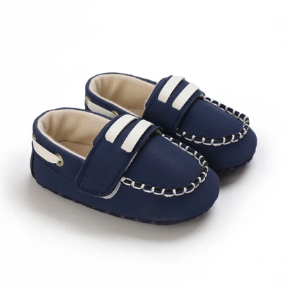 Contrast-Stitch Baby Loafers & Canvas Sneakers with Soft Soles