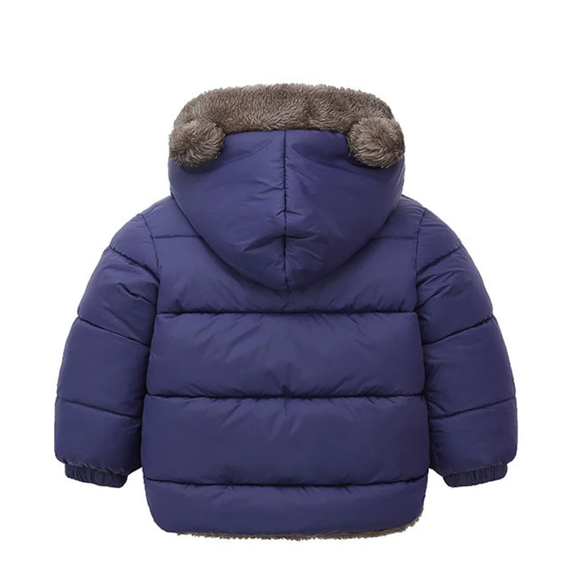 Bear-Ear Plush-Lined Kids’ Puffer Jacket