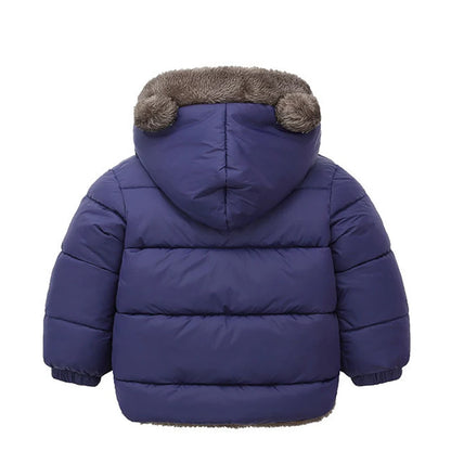 Bear-Ear Plush-Lined Kids’ Puffer Jacket