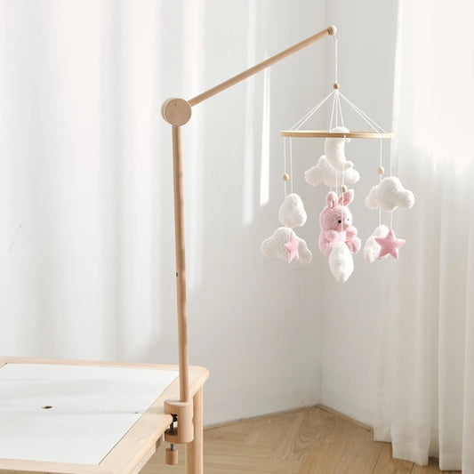 360° Rotating Wooden Crib Mobile Arm & Holder