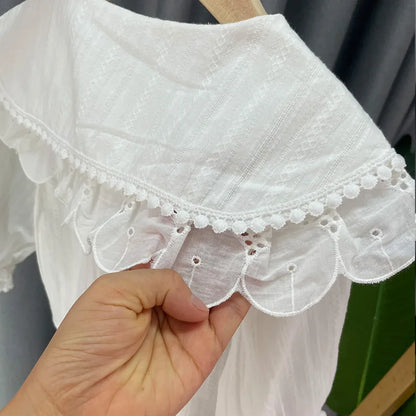 Embroidered Floral Peter Pan Collar Blouse for Baby Girls