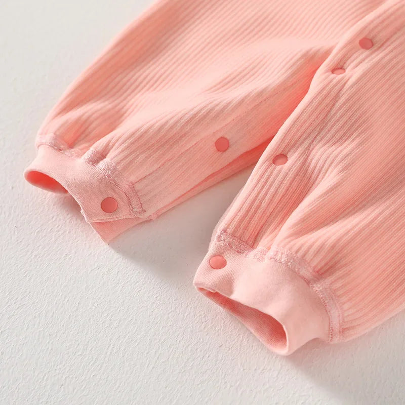 Animal Appliqué Ribbed Cotton Romper for Babies