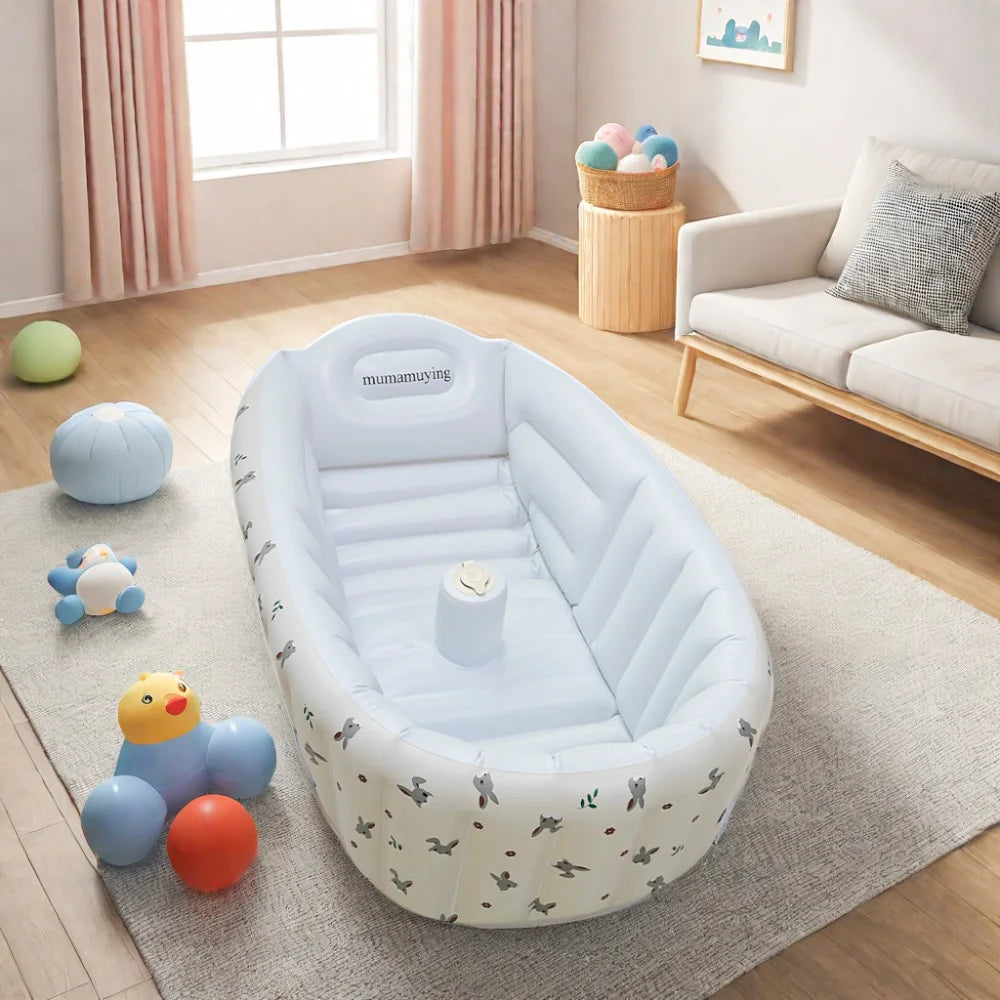 Inflatable Baby Bath Tub with Cushioned Backrest