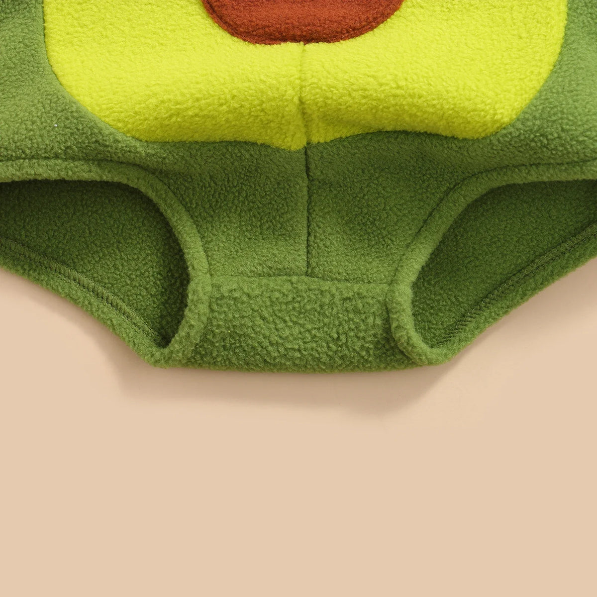 Avocado Hooded Fleece Romper & Striped Stockings Set