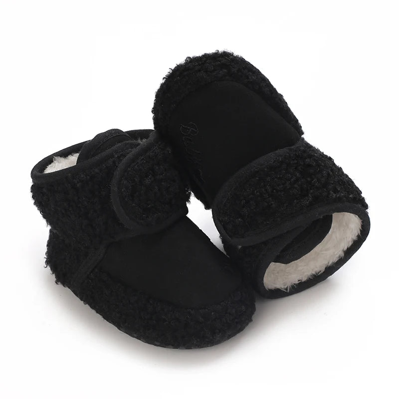 Plush-Lined Baby Booties – Winter First Walker Snow Boots (0–18 Months)