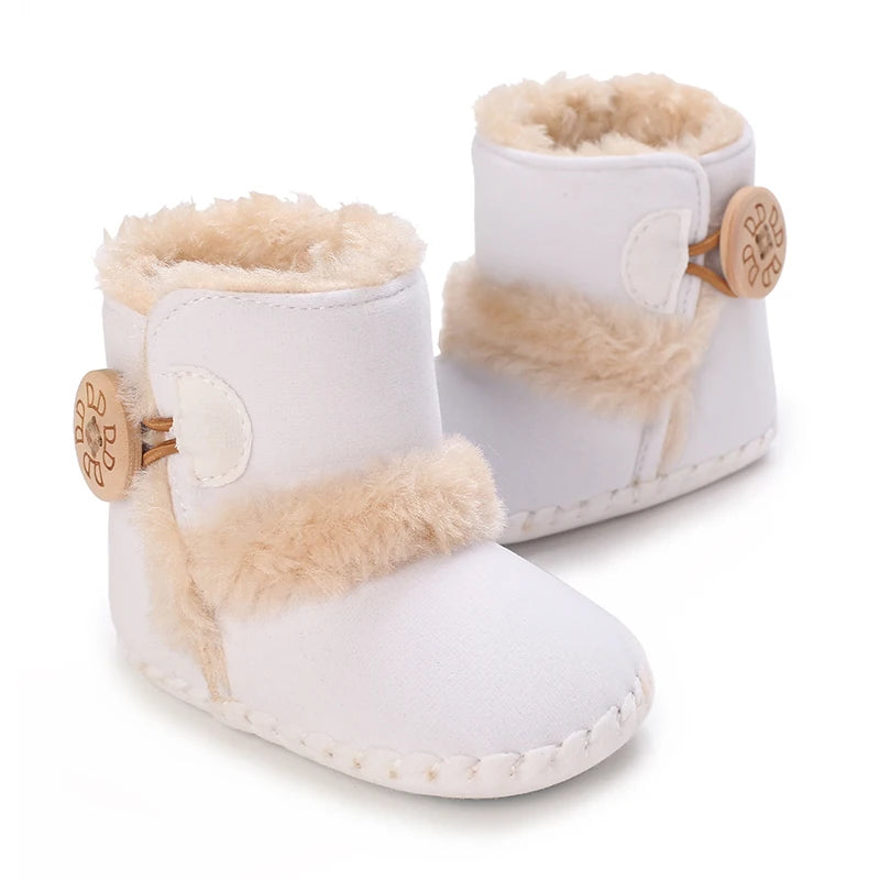 Cozy Fleece-Lined Baby Booties with Sweet Prints & Soft Cuffs