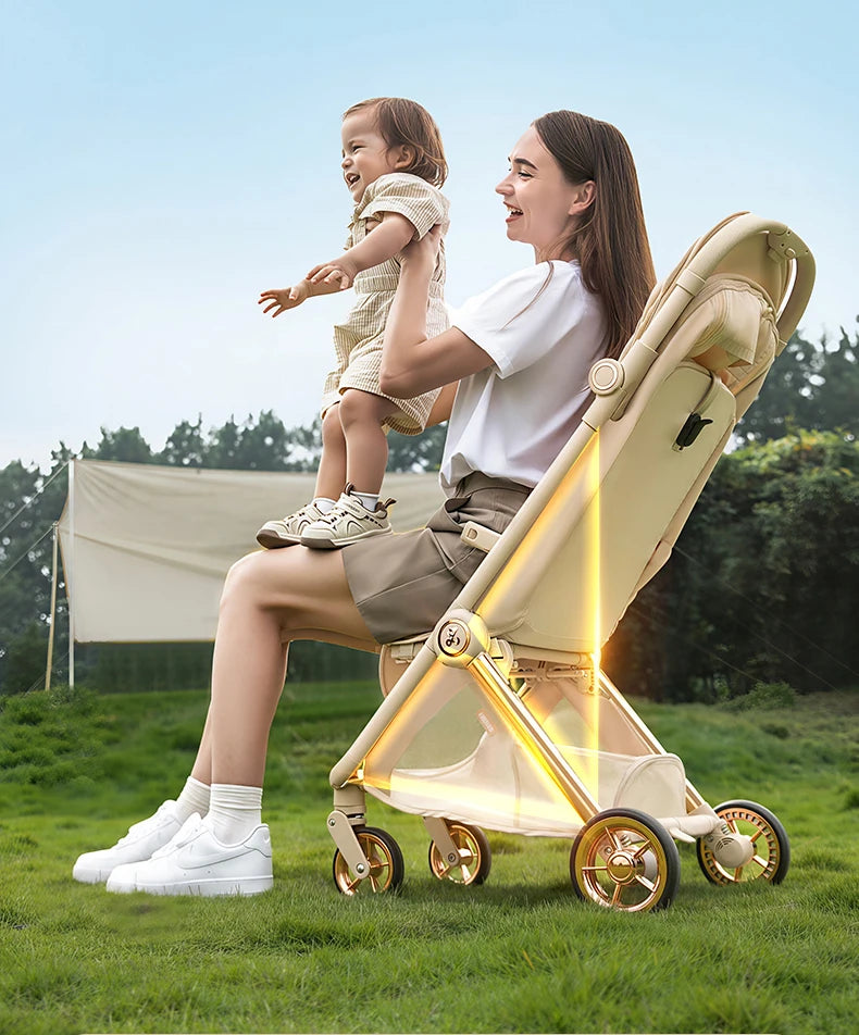Lightweight Compact Travel Stroller with Reclining Seat – One-Hand Fold & UPF 50+ Canopy